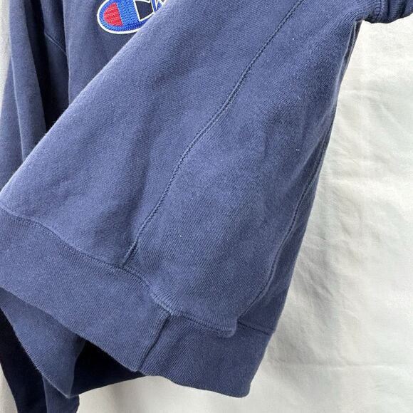 VTG Champion Reverse Weave Women's Small Blue Sweatshirt 90s Spellout Logo Y2K - Picture 3 of 6